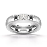 0.5 CT Oval Lab Diamond Simple Wedding Band