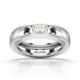 0.5 CT Oval Lab Diamond Simple Wedding Band