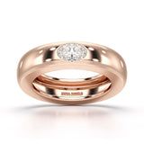 0.5 CT Oval Lab Diamond Simple Wedding Band