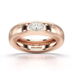 0.5 CT Oval Lab Diamond Simple Wedding Band