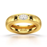0.5 CT Oval Lab Diamond Simple Wedding Band