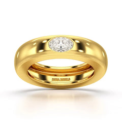 0.5 CT Oval Lab Diamond Simple Wedding Band
