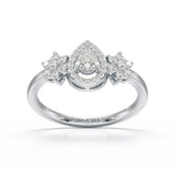 Pear Cut 0.5 CT Lab Grown Diamond Ring