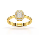 0.6 CT Simple Emerald Cut Lab Diamond Ring