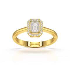 0.6 CT Simple Emerald Cut Lab Diamond Ring