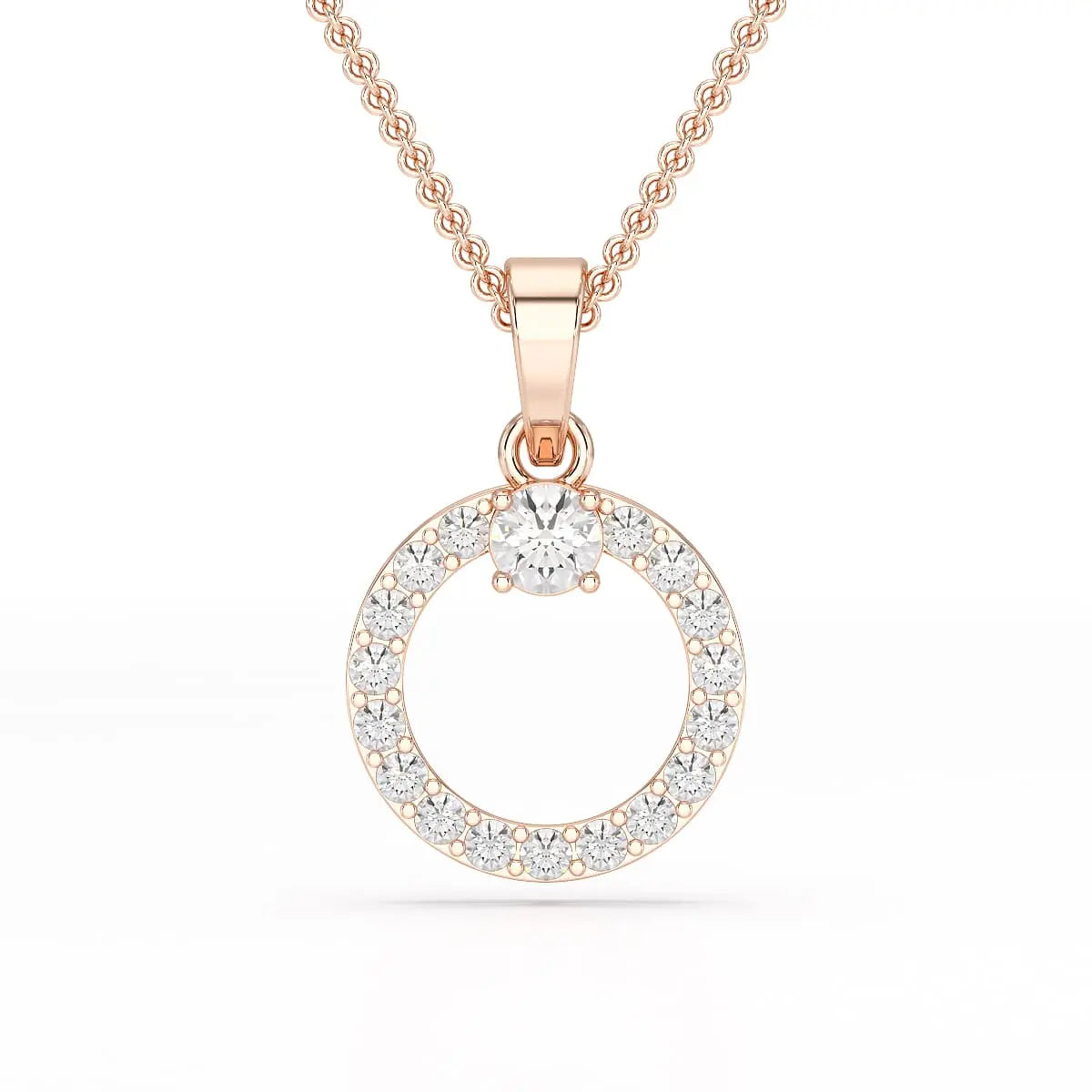 0.71 CT Lab Diamond Round Pendant