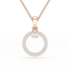 0.71 CT Lab Diamond Round Pendant