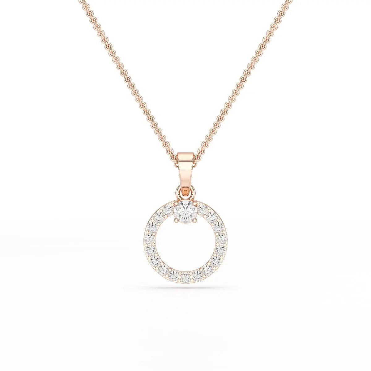 0.71 CT Lab Diamond Round Pendant