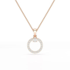 0.71 CT Lab Diamond Round Pendant