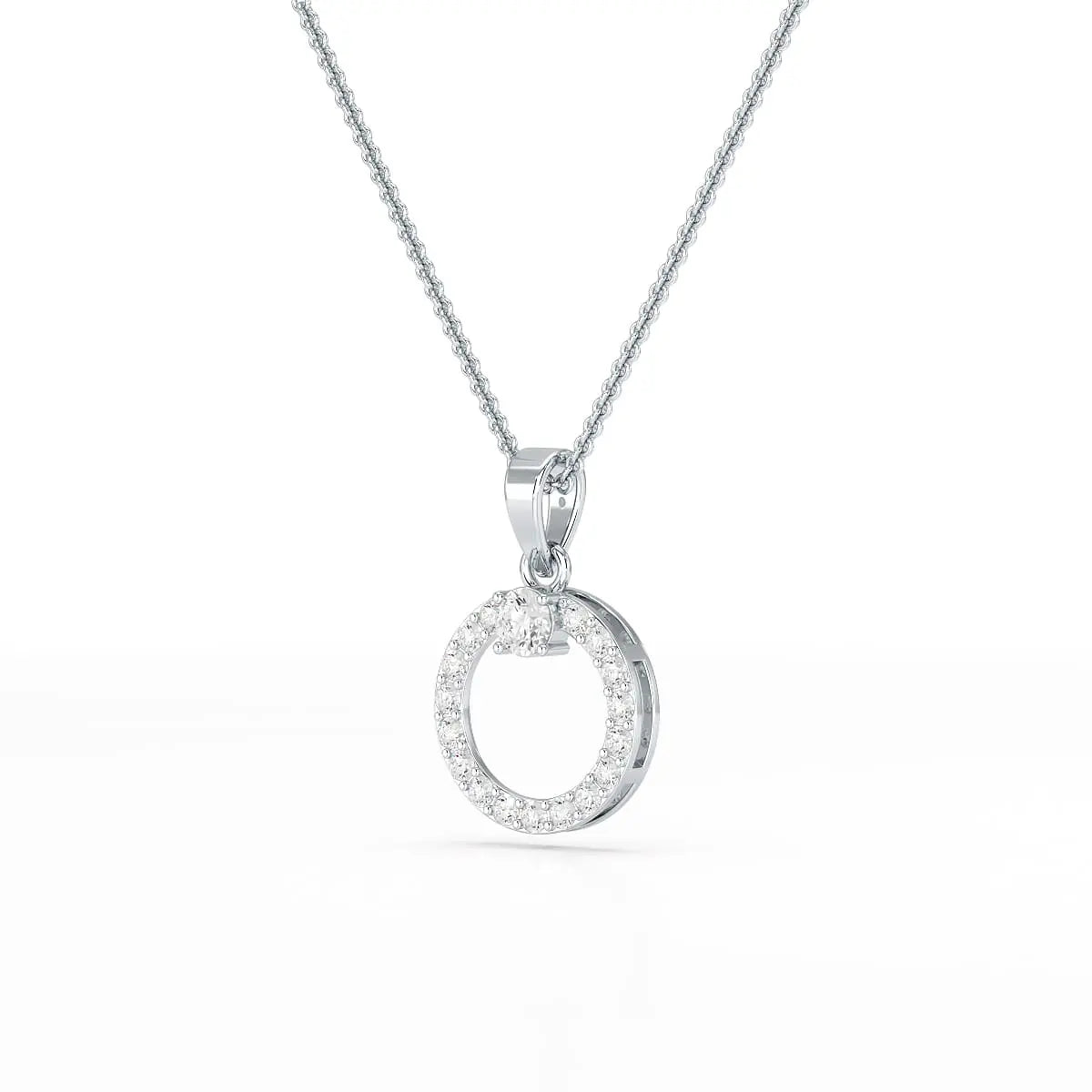0.71 CT Lab Diamond Round Pendant