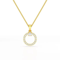 0.71 CT Lab Diamond Round Pendant