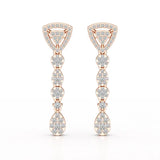 0.78 CT Round Dangle Drop Lab Diamond Earrings