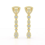 0.78 CT Round Dangle Drop Lab Diamond Earrings
