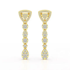 0.78 CT Round Dangle Drop Lab Diamond Earrings