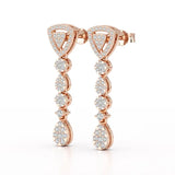 0.78 CT Round Dangle Drop Lab Diamond Earrings