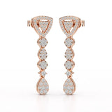 0.78 CT Round Dangle Drop Lab Diamond Earrings