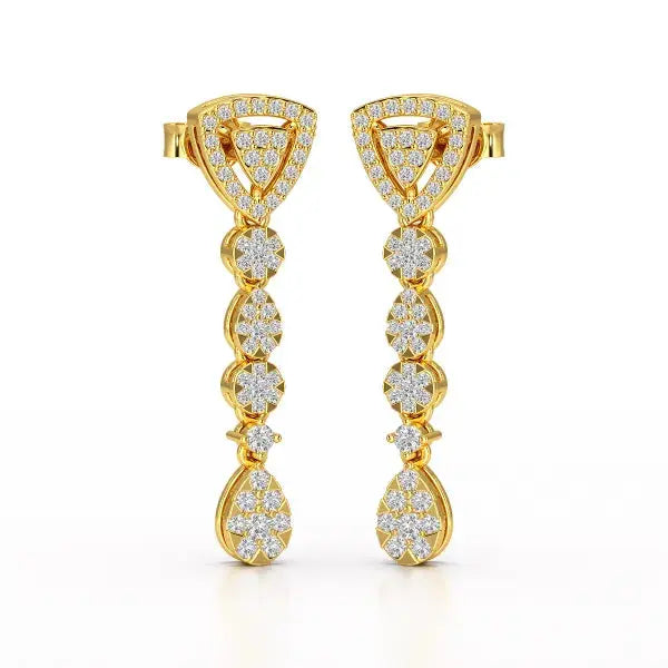 0.78 CT Round Dangle Drop Lab Diamond Earrings