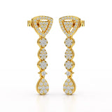 0.78 CT Round Dangle Drop Lab Diamond Earrings