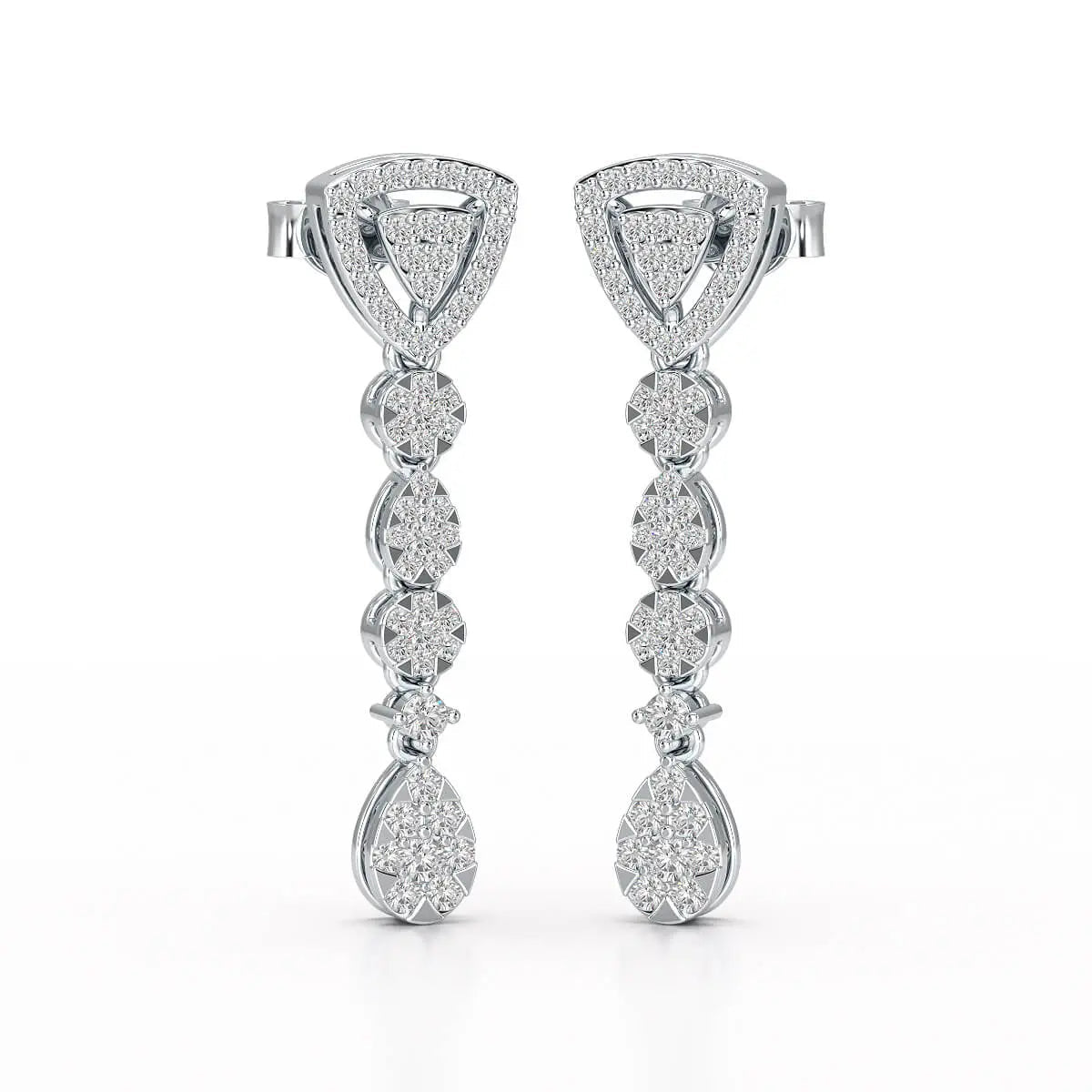 0.78 CT Round Dangle Drop Lab Diamond Earrings