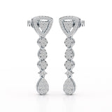0.78 CT Round Dangle Drop Lab Diamond Earrings