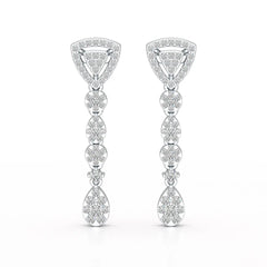 0.78 CT Round Dangle Drop Lab Diamond Earrings