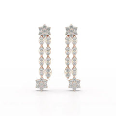 0.79 CT Drop & Dangle Lab Diamond Wedding Earrings - Jama Jewels
