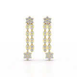 0.79 CT Drop & Dangle Lab Diamond Wedding Earrings - Jama Jewels
