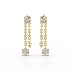 0.79 CT Drop & Dangle Lab Diamond Wedding Earrings - Jama Jewels