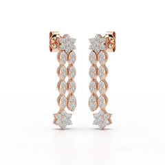0.79 CT Drop & Dangle Lab Diamond Wedding Earrings - Jama Jewels