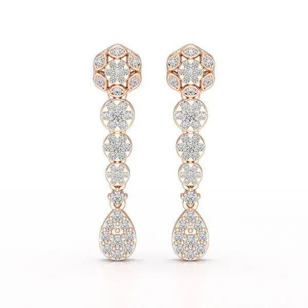 0.83 CT Lab Diamond Teardrop Dangle Earring