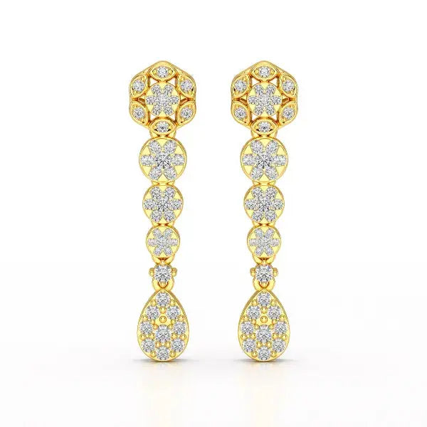 0.83 CT Lab Diamond Teardrop Dangle Earring