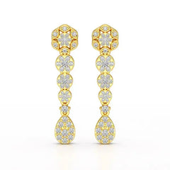 0.83 CT Lab Diamond Teardrop Dangle Earring