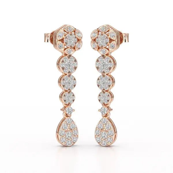 0.83 CT Lab Diamond Teardrop Dangle Earring