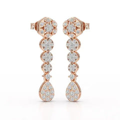 0.83 CT Lab Diamond Teardrop Dangle Earring