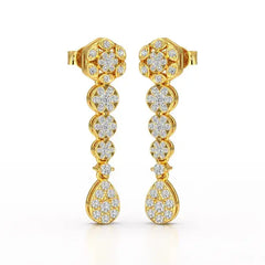 0.83 CT Lab Diamond Teardrop Dangle Earring