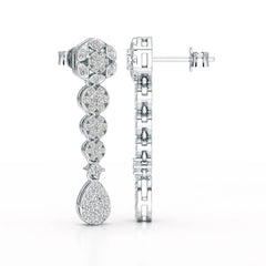 0.83 CT Lab Diamond Teardrop Dangle Earring