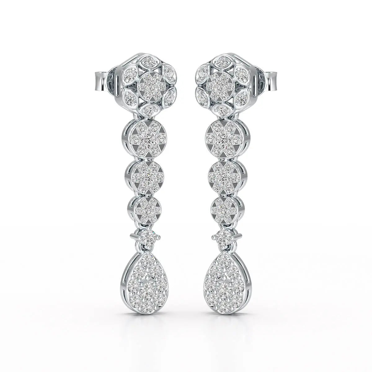 0.83 CT Lab Diamond Teardrop Dangle Earring