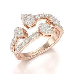 0.84 CT Layered Lab Diamond Wedding Ring