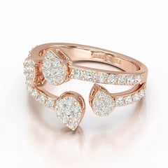 0.84 CT Layered Lab Diamond Wedding Ring