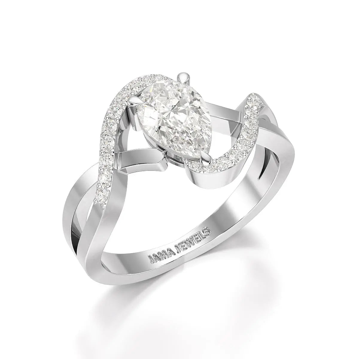 0.84 CT Pear Cut Lab Diamond Ring Jama Jewels