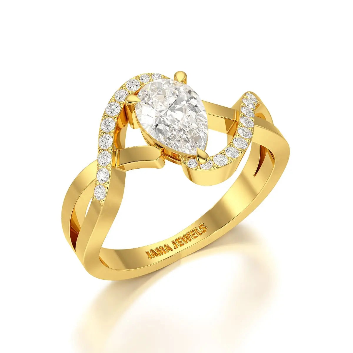 0.84 CT Pear Cut Lab Diamond Ring Jama Jewels