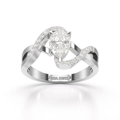 0.84 CT Pear Cut Lab Diamond Ring Jama Jewels