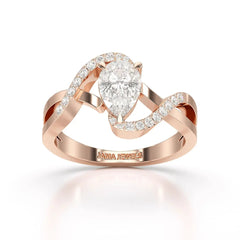 0.84 CT Pear Cut Lab Diamond Ring Jama Jewels
