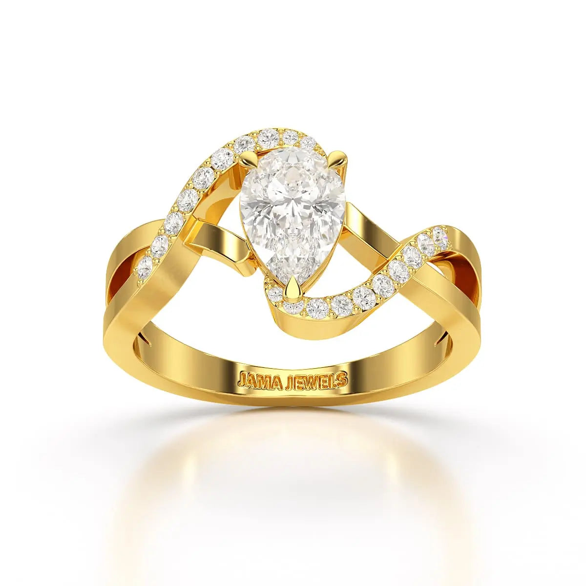 0.84 CT Pear Cut Lab Diamond Ring Jama Jewels