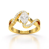 0.84 CT Pear Cut Lab Diamond Ring