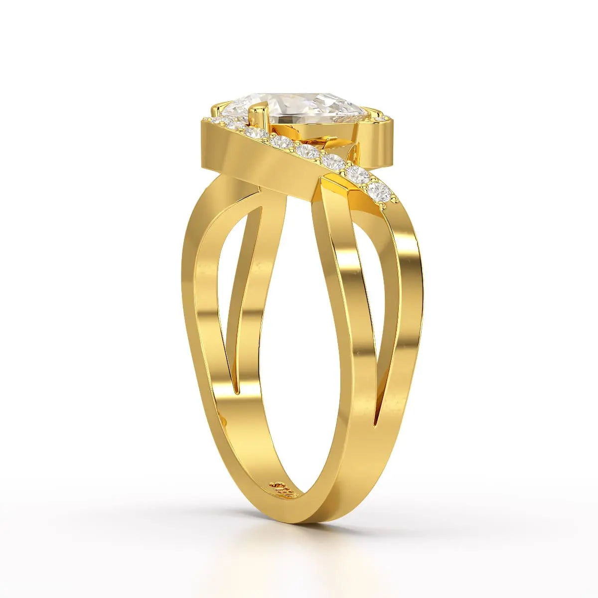 0.84 CT Pear Cut Lab Diamond Ring Jama Jewels