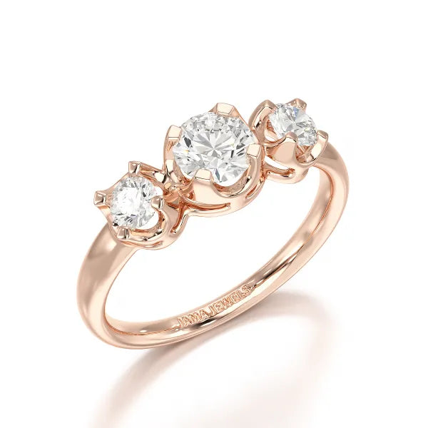 0.85 CT Round Thin Lab Grown Diamond Ring - Jama Jewels