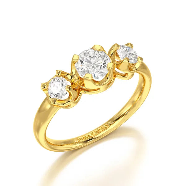 0.85 CT Round Thin Lab Grown Diamond Ring - Jama Jewels