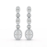 0.87 CT Baguette Cut White Gold Lab Diamond Earring