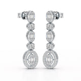 0.87 CT Baguette Cut White Gold Lab Diamond Earring